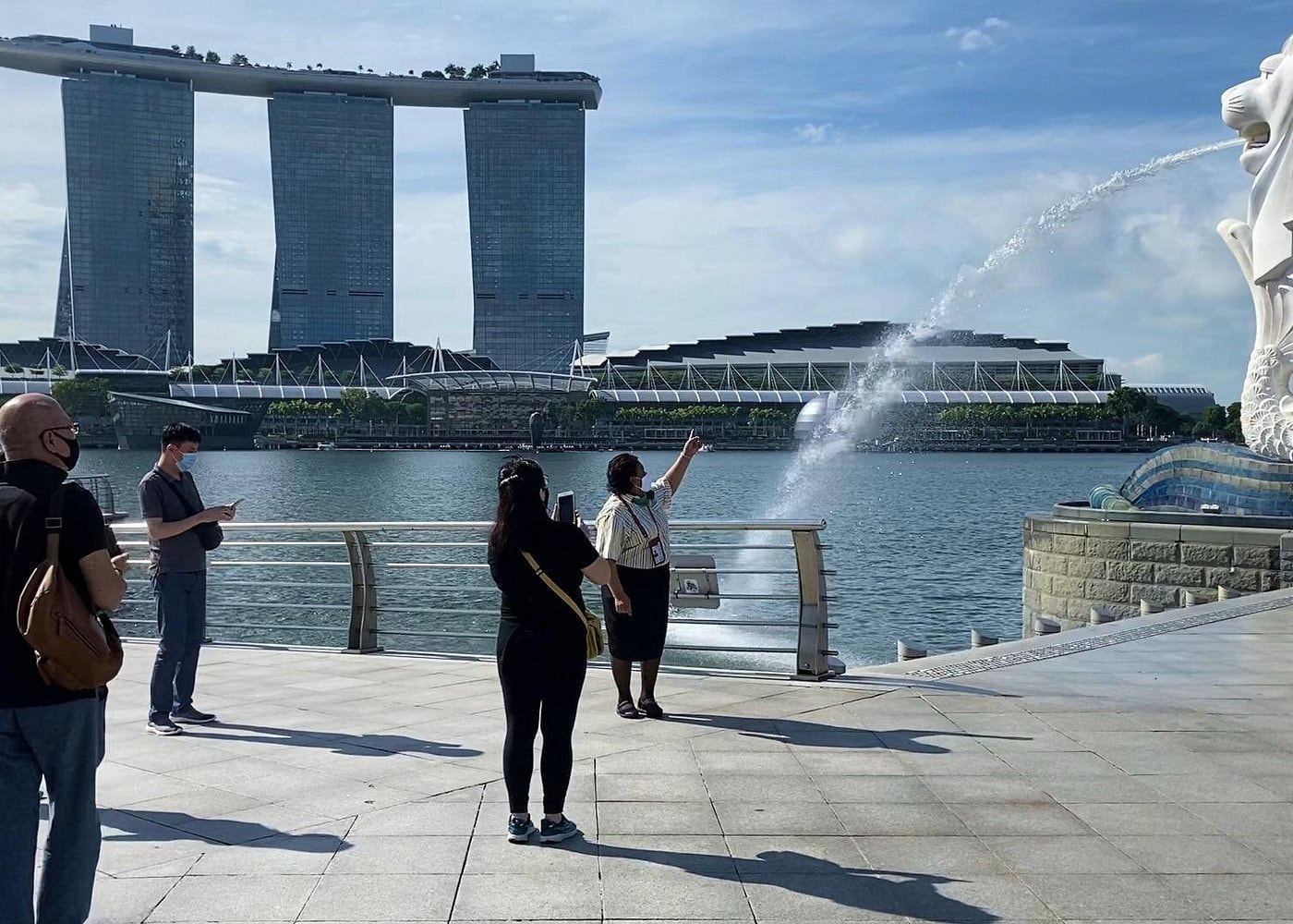 Merlion Park with Marina Bay Sands in the background, Singapore