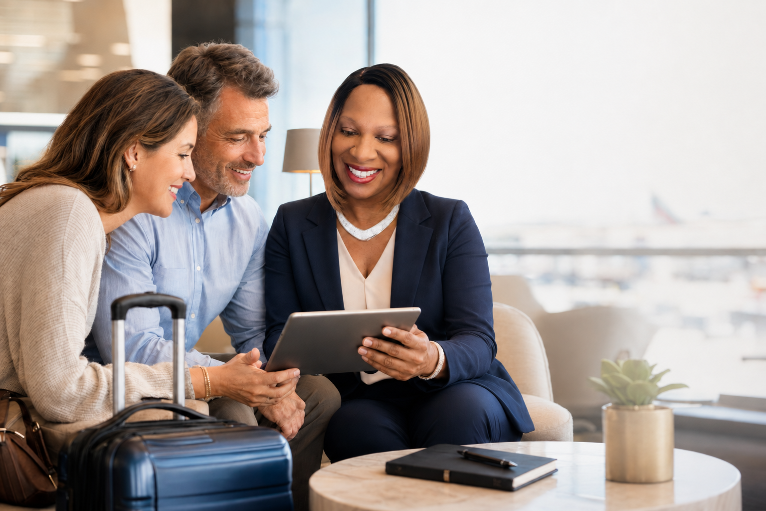 Travel advisor providing personalized guidance to clients